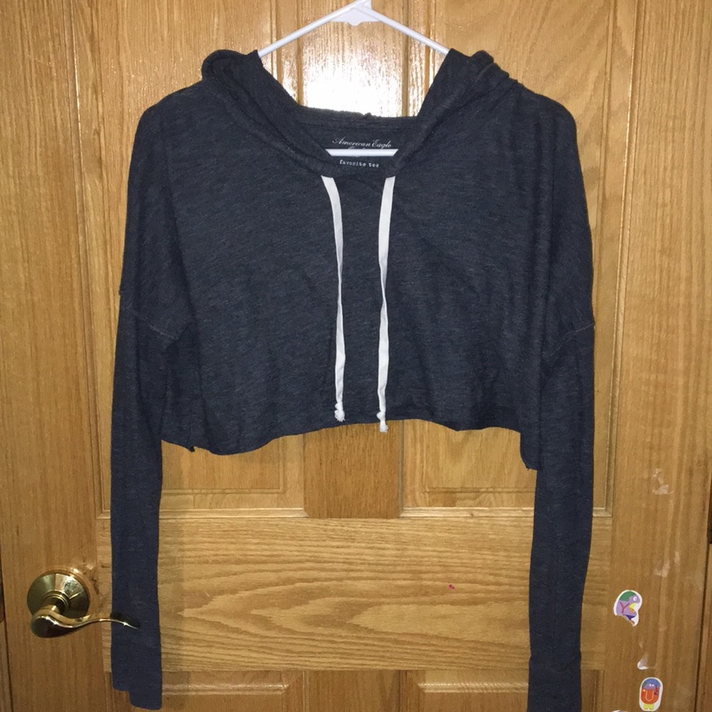 Cropped hooded sweater